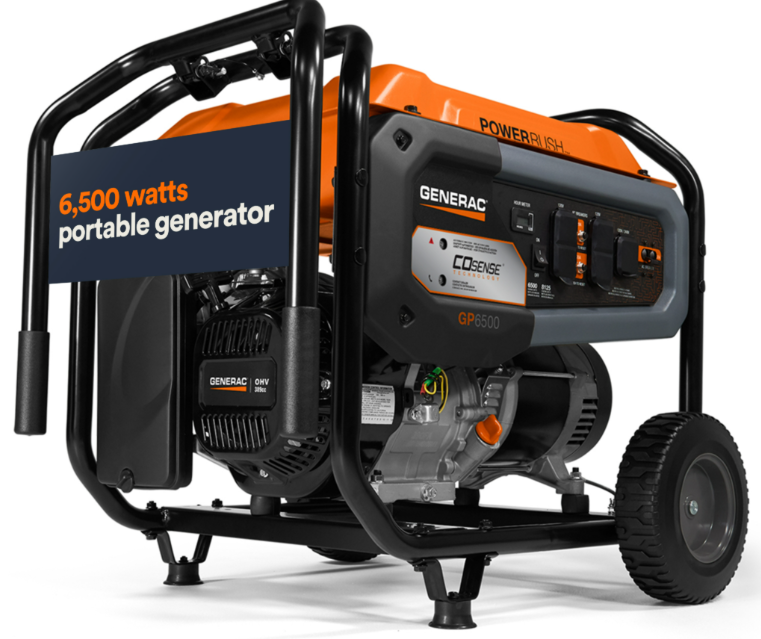 Generac 7672 - 6500W Portable Generator - Recoil Start