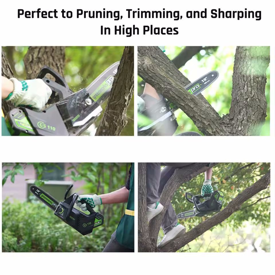 Greenworks Commercial GS - 110 10" 40V Top Handle Chainsaw w/2.5Ah Battery & Rapid Charger - SLE Equipment - 6