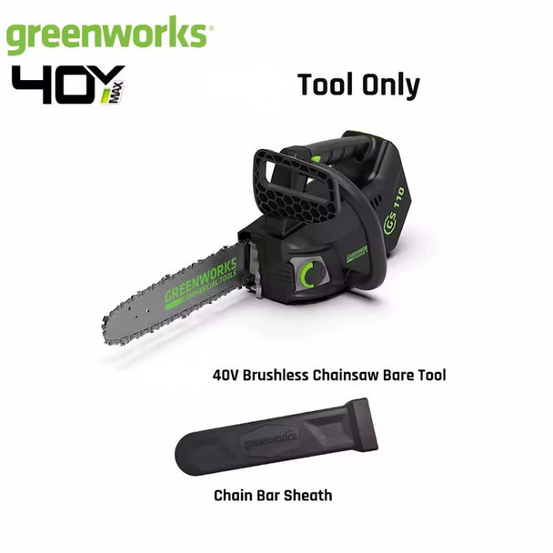 Greenworks Commercial GS - 110 10" 40V Top Handle Chainsaw w/2.5Ah Battery & Rapid Charger - SLE Equipment - 1