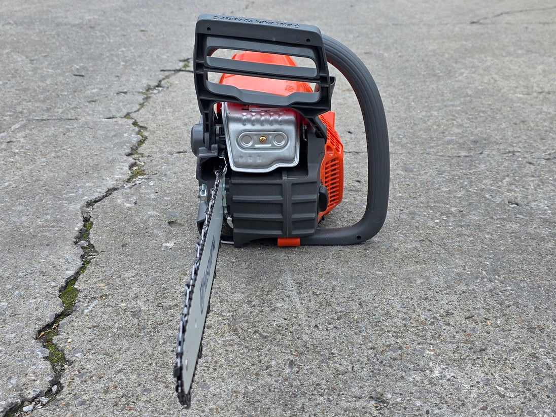 Husqvarna 130 Gas Powered 16" Chainsaw .050 Gauge - Bar & Chain Included (Unboxed) Front side picture 