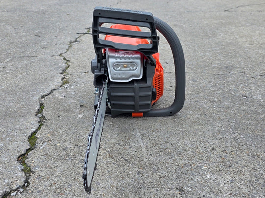 Husqvarna 130 Gas Powered 16" Chainsaw .050 Gauge - Bar & Chain Included (Unboxed) Front side picture 