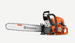 Husqvarna 24", 3/8 pitch, .050 ga, 86 cc chainsaw , Front View. 