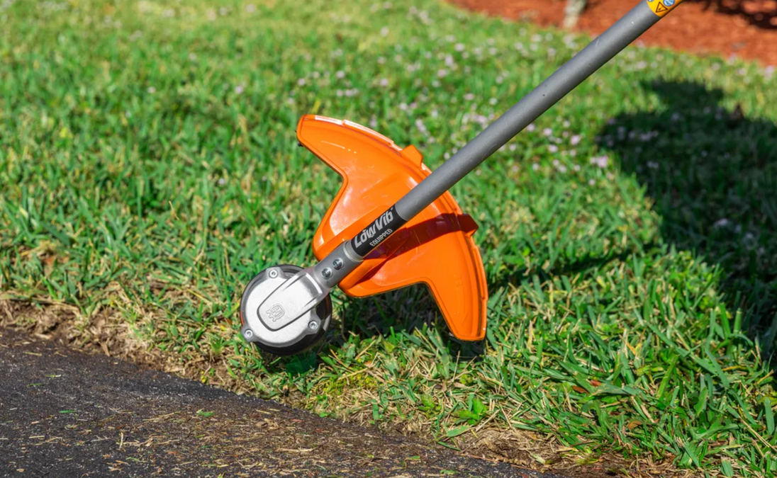 Husqvarna 320iL 16" Electric Weed Eater String Trimmer (Battery and Charger), Side View. 