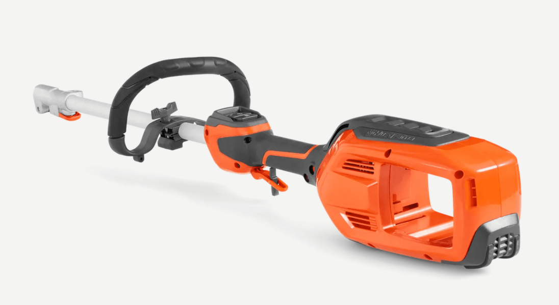 Husqvarna 330iK MAX trimmer without battery and charger, Back View. 