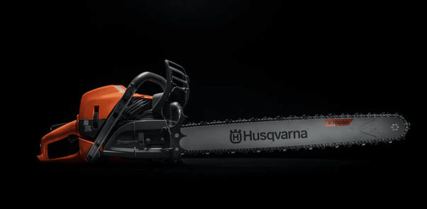 Husqvarna 36", 3/8 pitch, .063 ga, 86 cc chainsaw, Other Side View. 
