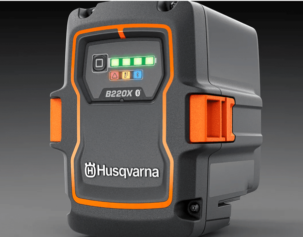 Husqvarna 40-B220X 40V Li-Ion professional battery, 6Ah, 216W,Front View. 