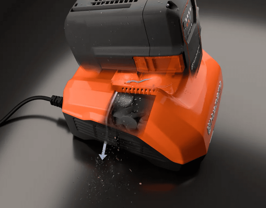 Husqvarna_40-C500X_battery_charger,Efficient Drainage View. 