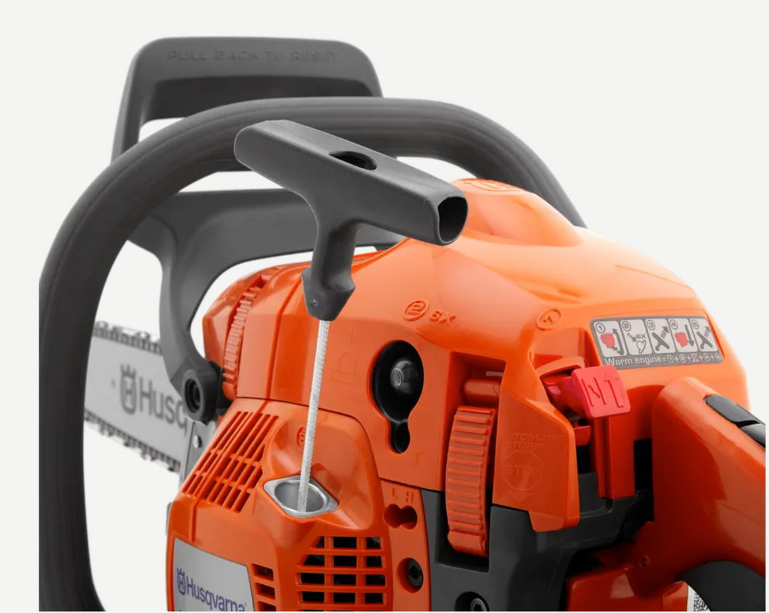 Husqvarna 435 Chainsaw 16" - 40.9cc X-Torq Fully Assembled (Open Box), Starter Rope View. 