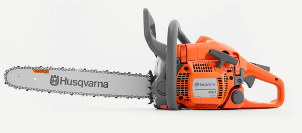 Husqvarna 440 18" Chainsaw 40.9 cc Engine Fully Assembled (Open Box), Other Side View. 