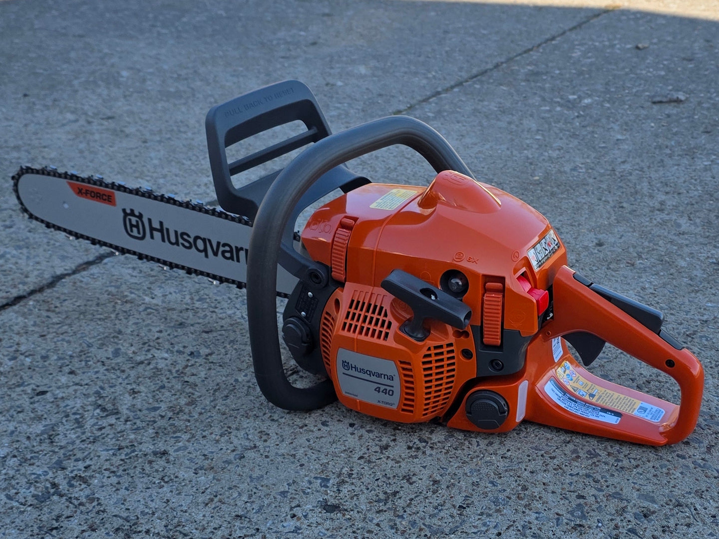 Husqvarna 440 18" Chainsaw 40.9 cc Engine Fully Assembled (Unboxed) back left angle picture 