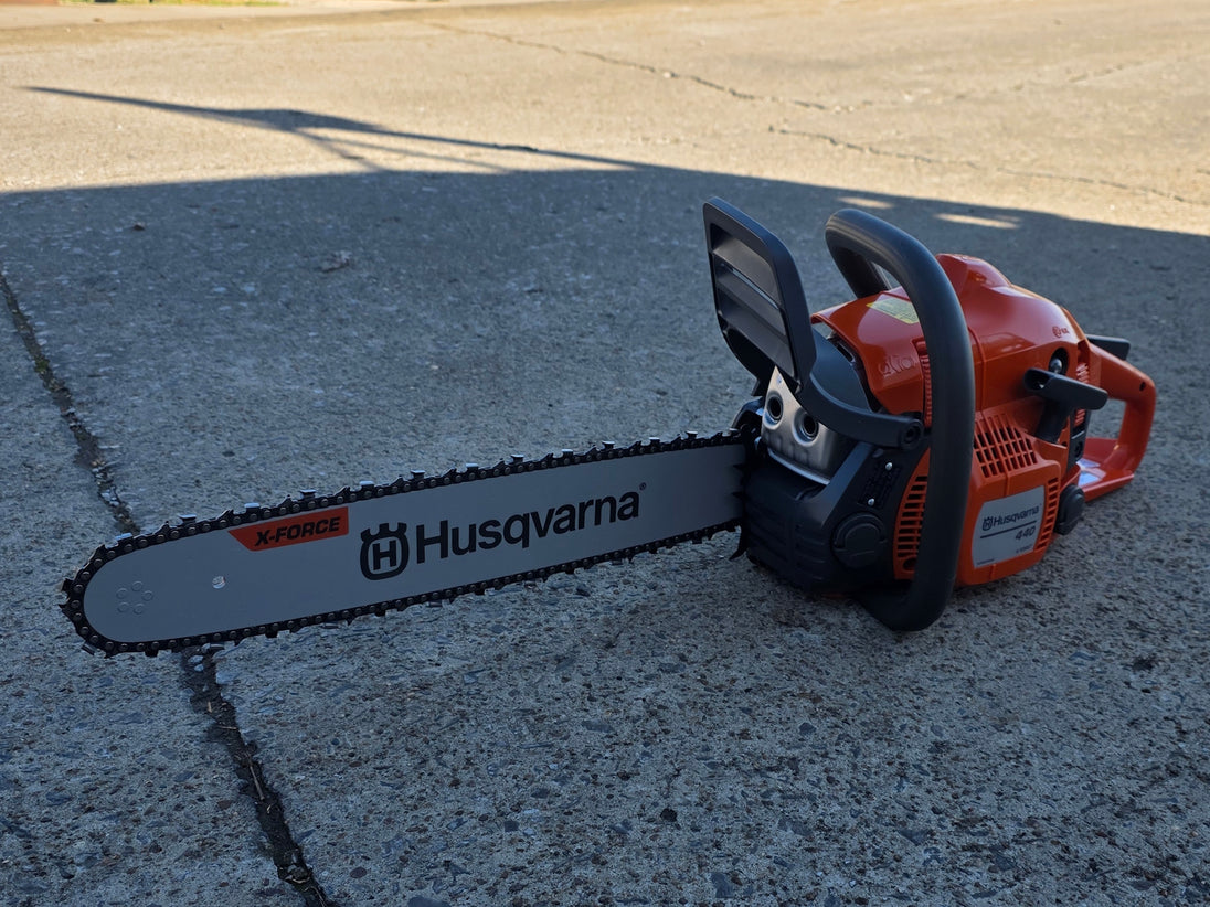 Husqvarna 440 18" Chainsaw 40.9 cc Engine Fully Assembled (Unboxed) Front right angle picture 