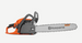 Husqvarna 450 Rancher Gas-Powered Chainsaw (18") With Chainsaw Box (open box) Side View. 