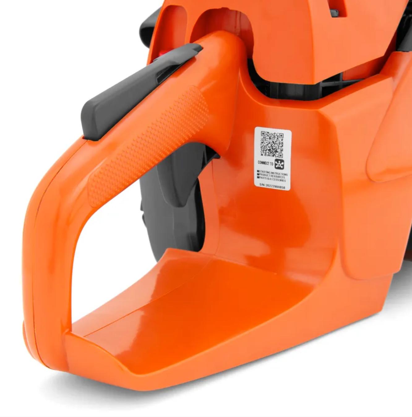 Husqvarna 455 Rancher Chainsaw 20" Bar - 55.5cc X-Torq Engine (Open Box), Handle View. 