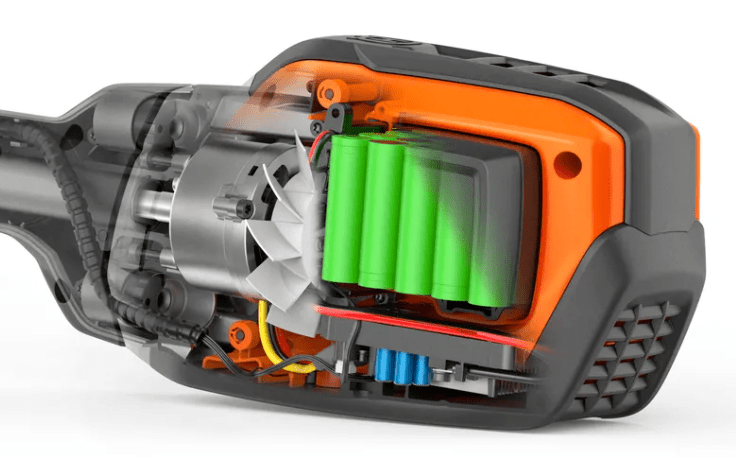 Husqvarna 525iECS 40v Pro Edger Curved Shaft,Motor View.