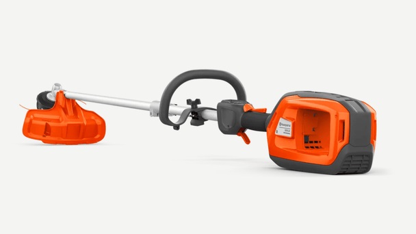Husqvarna 525iLK pro battery trimmer with trimmer attachment ,Side View.