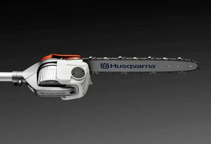 Husqvarna 530iPT5 40 Volt Telescopic Battery Powered Pole Saw (Tool Only - Open Box),Side View. 