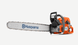 Husqvarna 572 XP 70.7cc Gas Chainsaw 28", 3/8 Pitch, .050 Gauge, Front View. 