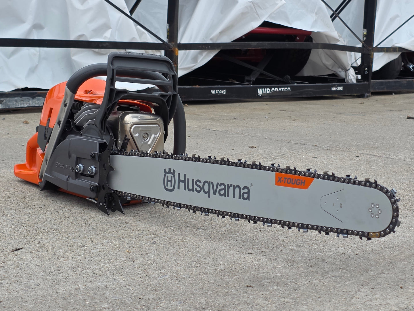 Husqvarna 585 Gas Chainsaw 28" 86cc 3/8 Pitch .050 Gauge front left angled view picture 