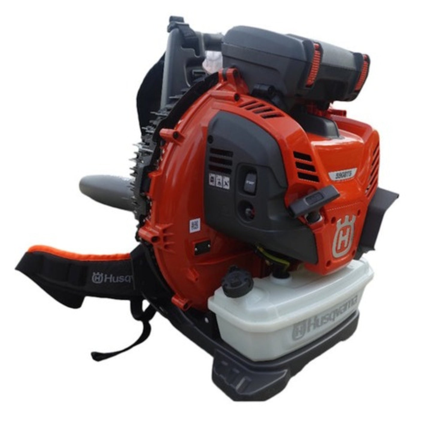 Husqvarna 590BTS Professional Backpack Blower – Most Powerful, 1245 CFM, 56N, Engine View. 