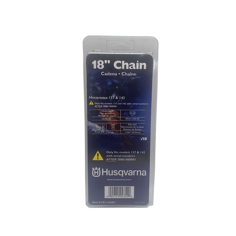 Husqvarna 952165001 Chainsaw Chain 18" 3/8 - .043 Ga. 62 DL - SLE Equipment - 1