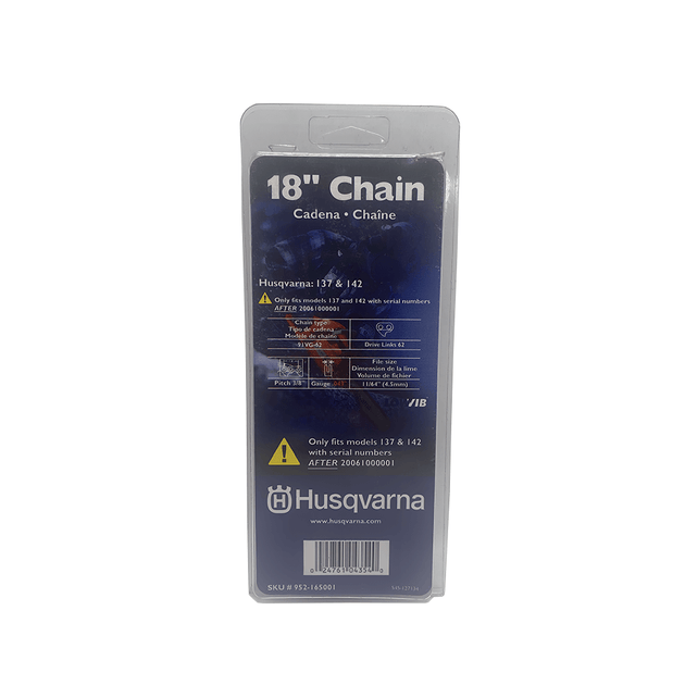 Husqvarna 952165001 Chainsaw Chain 18" 3/8 - .043 Ga. 62 DL - SLE Equipment - 1