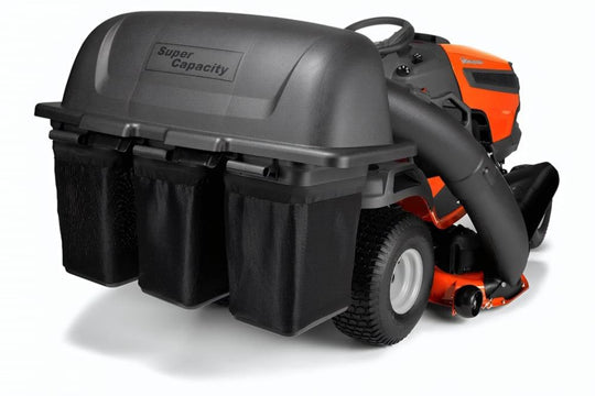 Husqvarna 960730026 YTH24K54/YTH24V54 Triple Bagger 54" Stamped Tractor front display view picture 