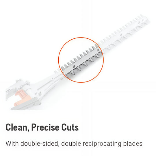 Husqvarna Gas Hedge Trimmer With Long Cutter Bar 122LKH, Up View. 