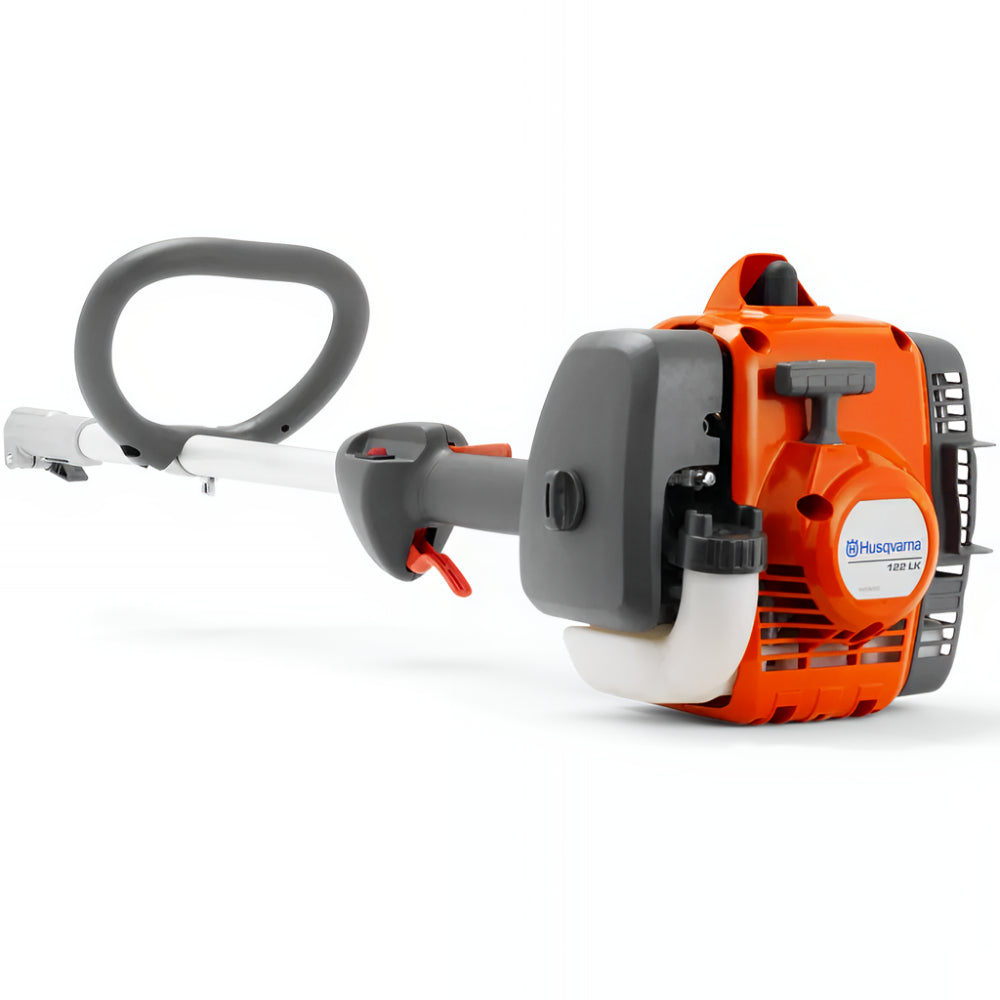 Husqvarna Gas Hedge Trimmer With Long Cutter Bar 122LKH,Back View.