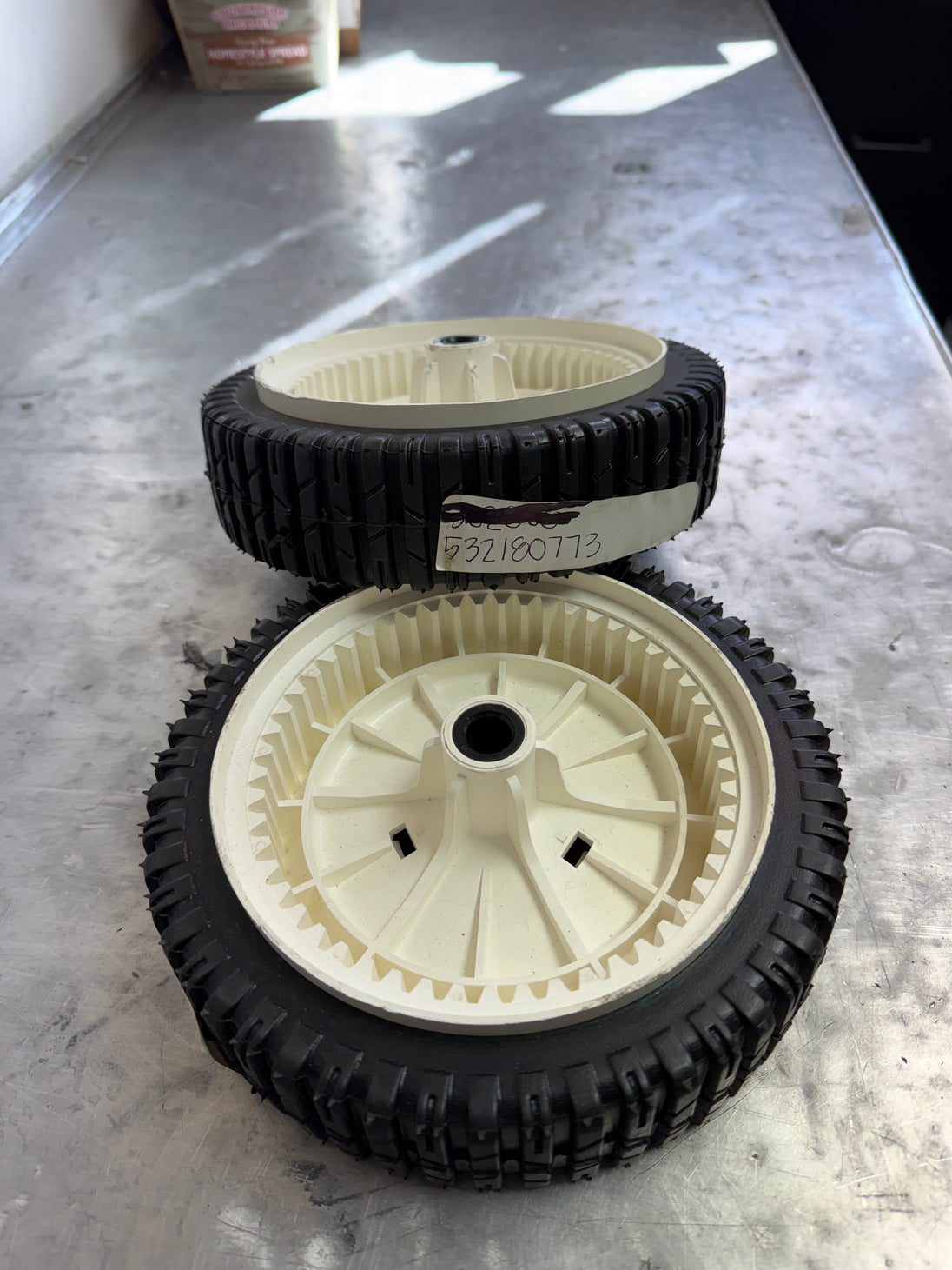 Husqvarna Genuine Part 532180773 8" X 2" White Plastic Wheel With Bushing pic 2