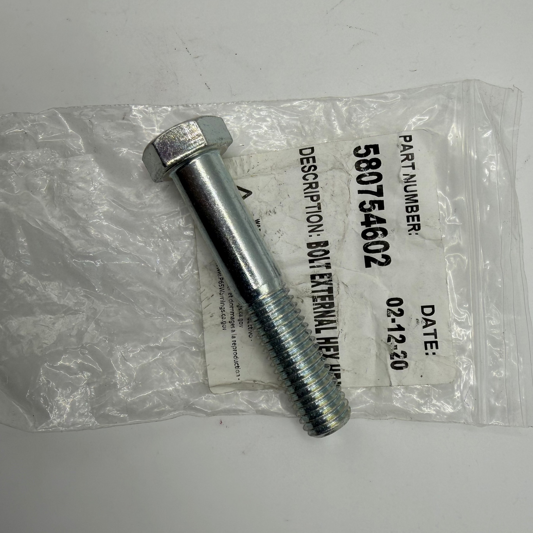 Husqvarna Genuine Part 580754602 Bolt External Hexagon Head 5/8