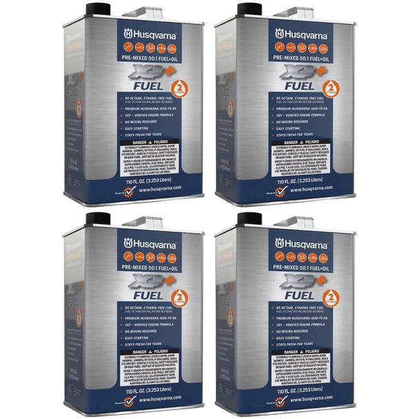 Husqvarna Genuine Part 581158802 HUS 4/1GAL 2T 50:1 PM FUEL(DS) front angle picture.