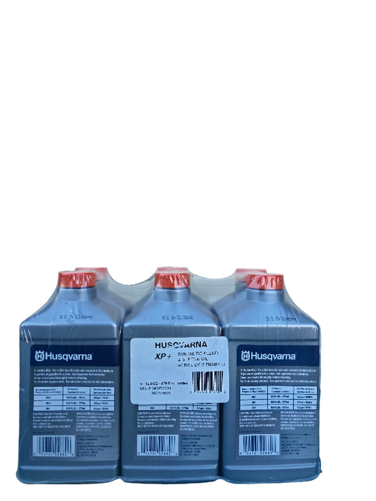 Husqvarna Genuine Part 593152304 HUS XP+ 2T OIL - 6/12.8 OZ DS 6 pack back straight picture 