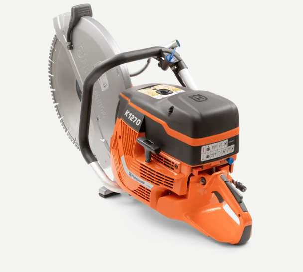 Husqvarna K1270 II 14" Premium Power Cutter – 118.8cc, 7.9 HP, 6" Cutting Depth, 31.7 lbs,Back View. 