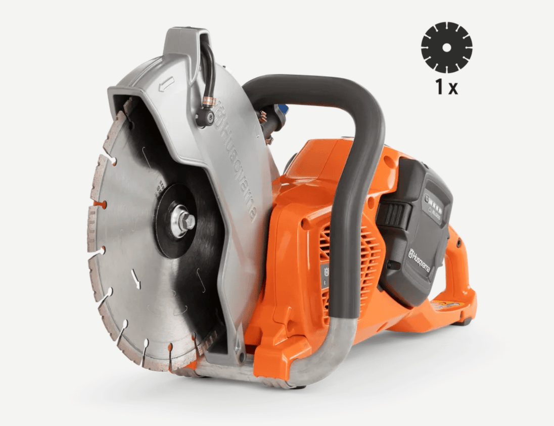 Husqvarna K540i Battery Power Cutter, 10.5", Side View. 