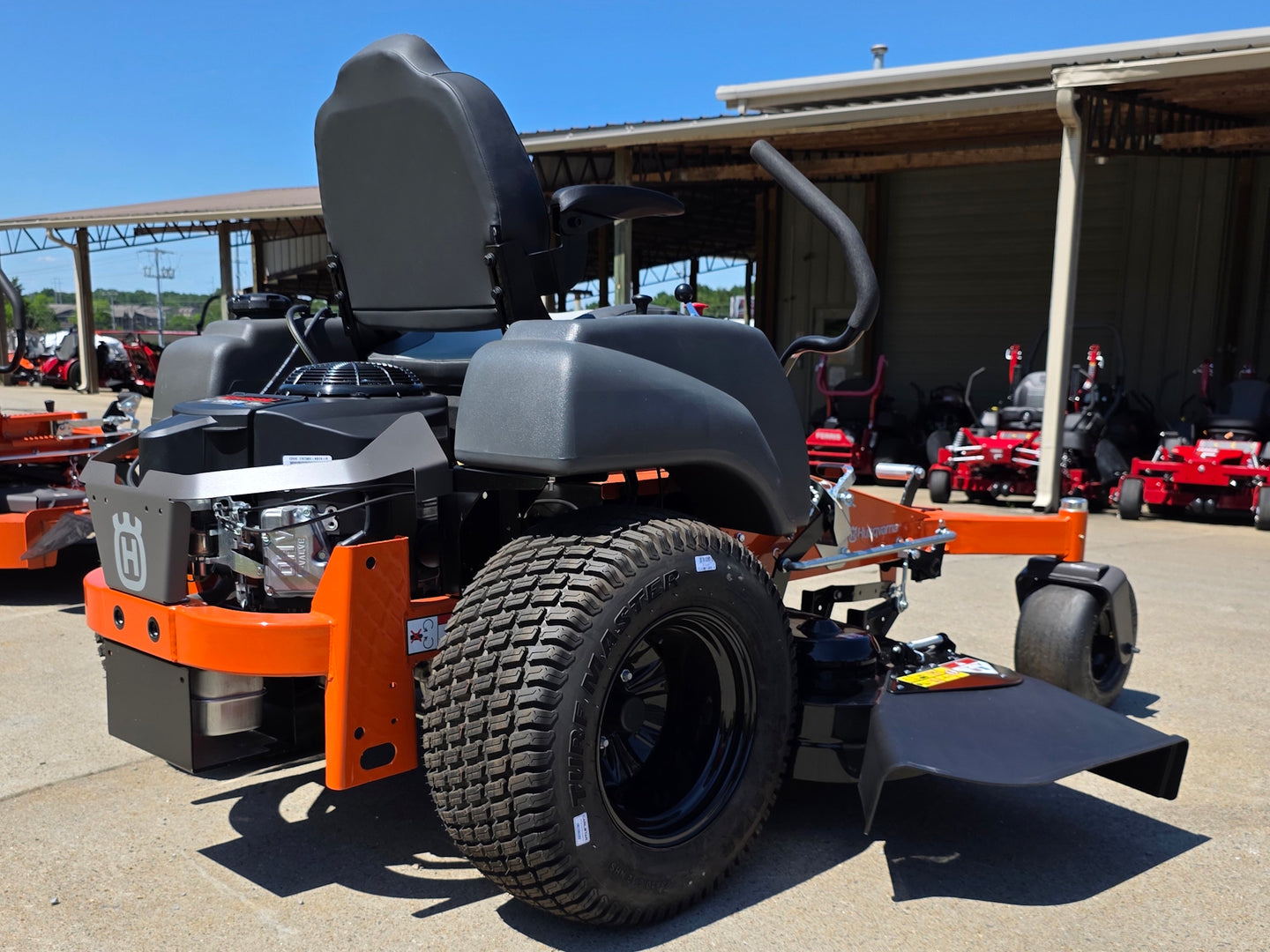 Husqvarna MZ54 54" Special Edition Zero Turn Mower 24 Hp Kawasaki Engine Suspension Seat (Scratch and Dent) Back right angle picture 