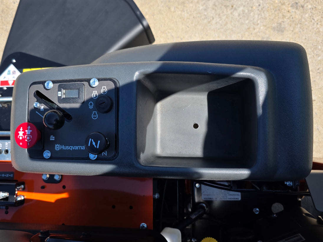 Husqvarna MZ54 54" Special Edition Zero Turn Mower 24 Hp Kawasaki Engine Suspension Seat (Scratch and Dent) Right side console picture 