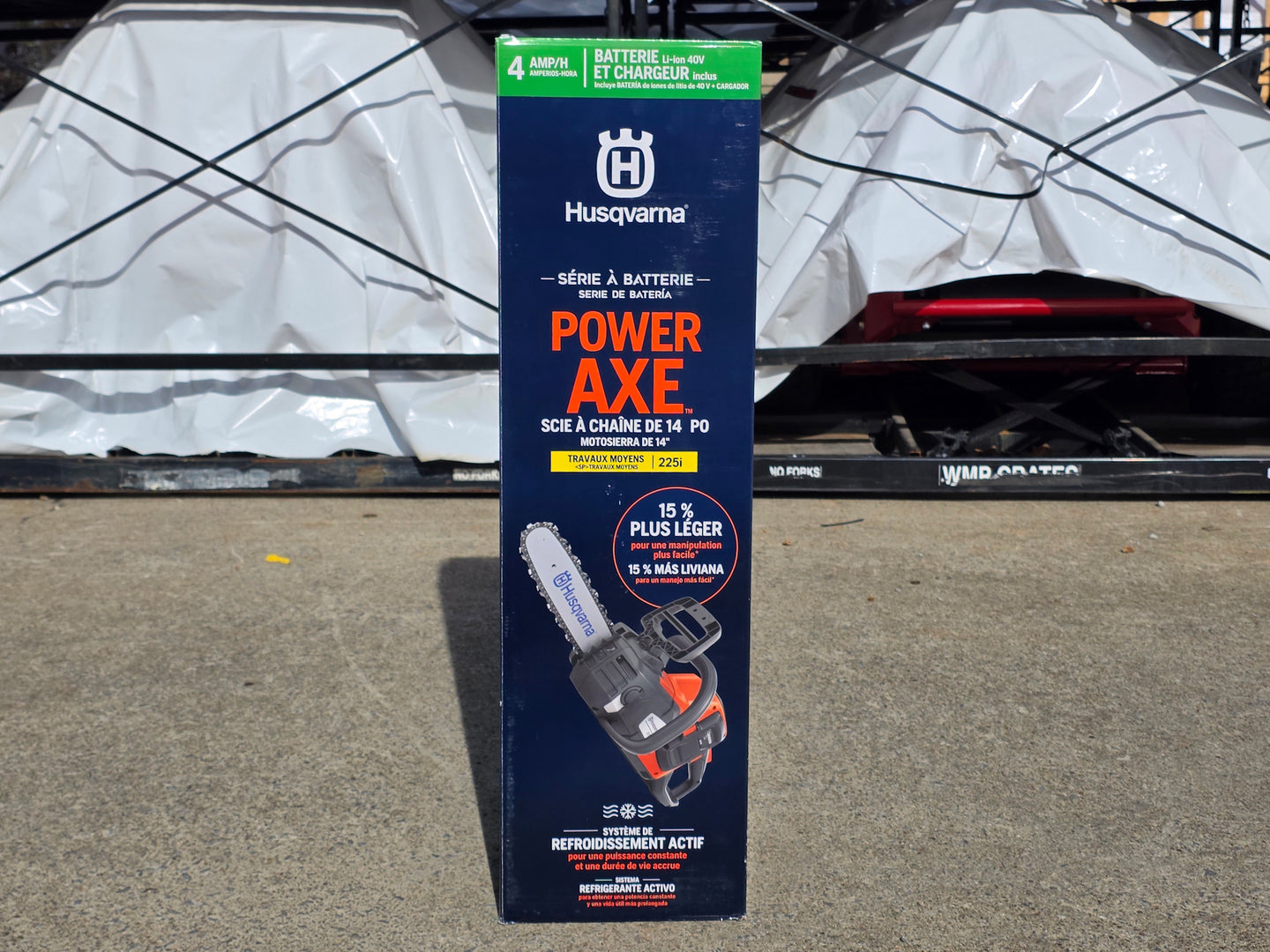 Husqvarna Power Axe 225i Chainsaw Kit top packaging view picture 