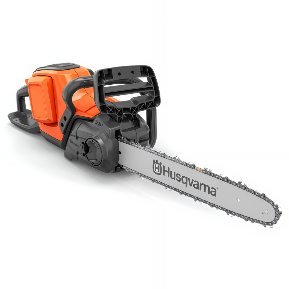 Husqvarna Power Axe Commercial 350i Battery Operated Chainsaw (Open Box) - Battery and Charger Included,Side View. 