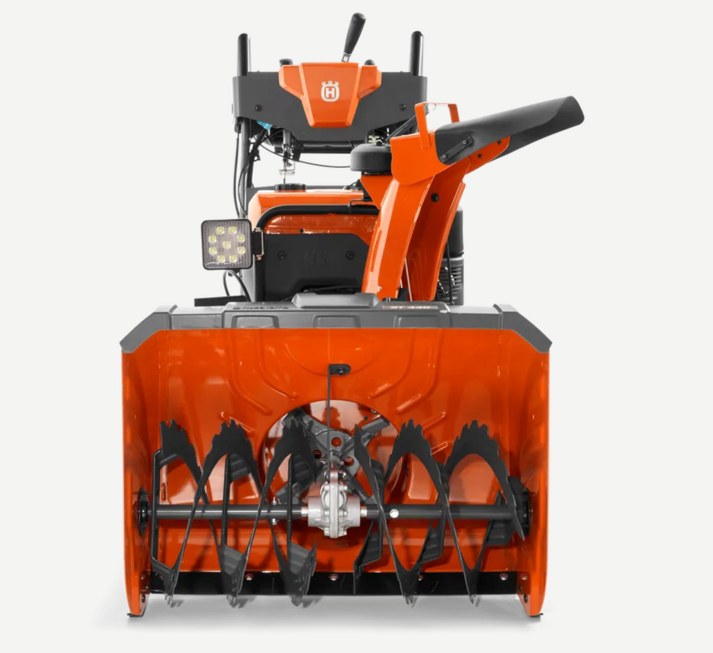 Husqvarna ST430 414cc LED 30" Snow Blower, Front View. 