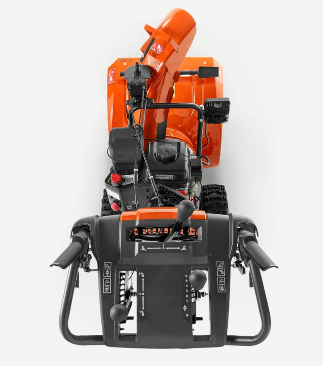 Husqvarna ST 224 Snow Blower 24" Electric Start LED Lights, Up View. 