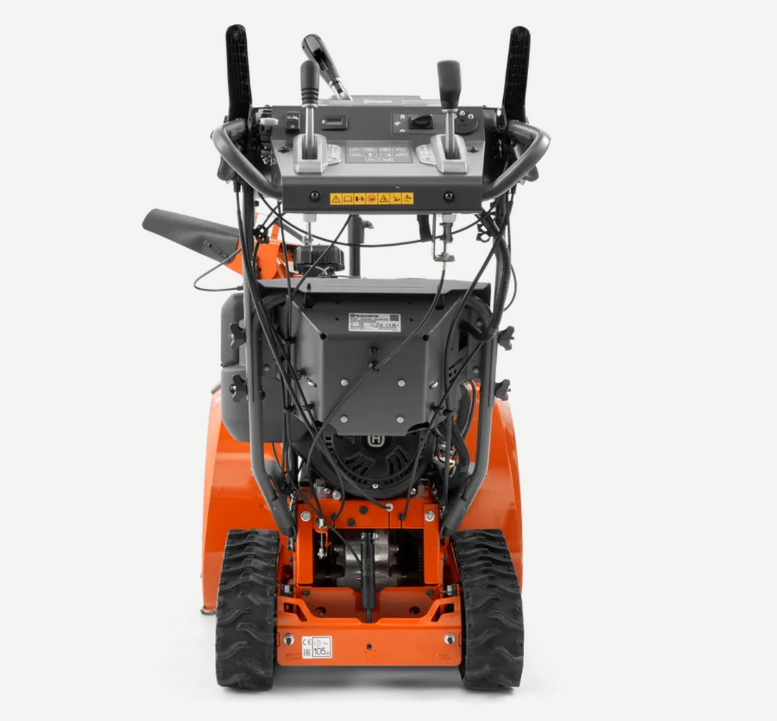 Husqvarna ST 427T 369cc LED 27" Snow Blower, Back View. 