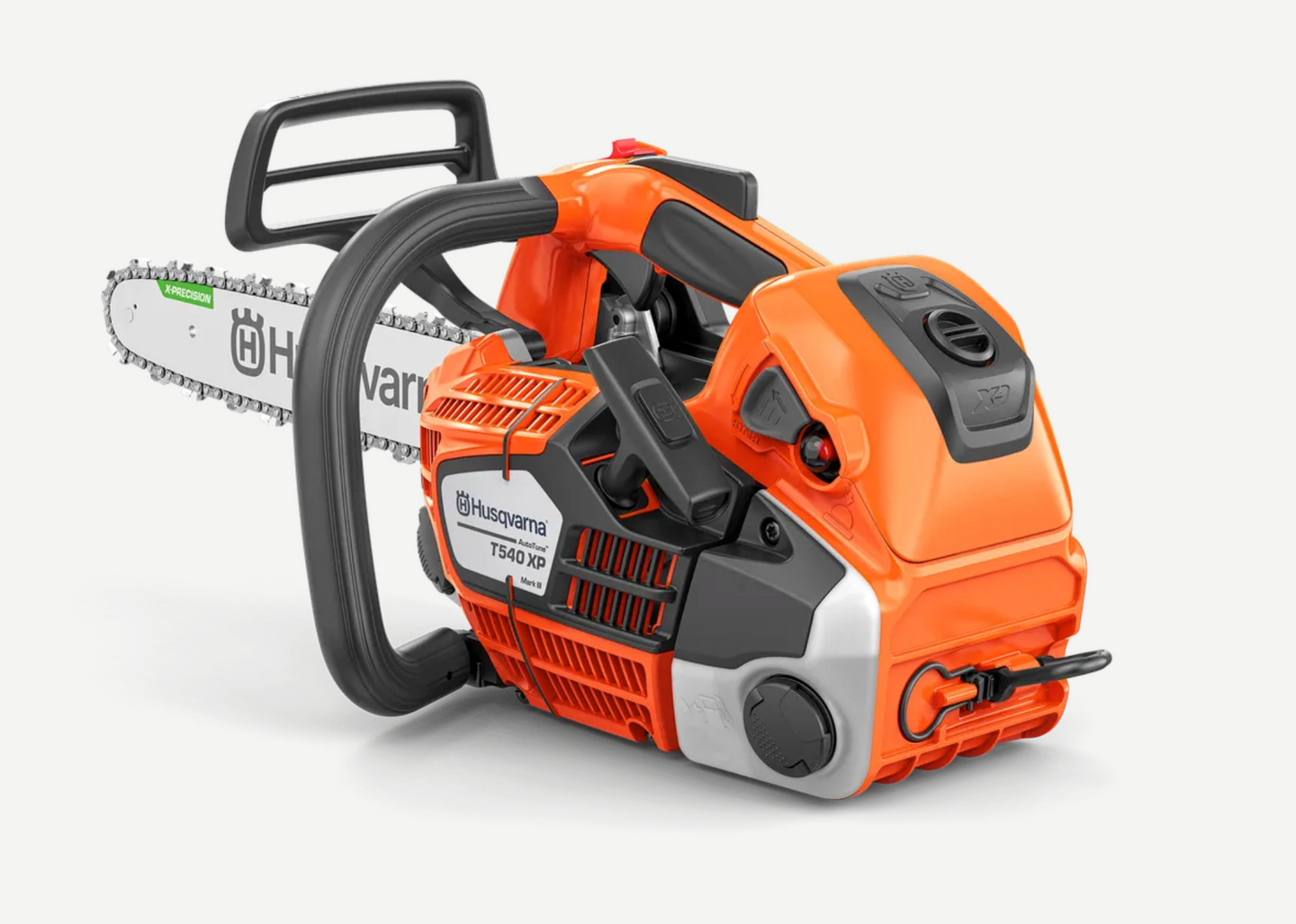Husqvarna T540XP Professional AutoTune 3/8" Pitch 14" Chainsaw, Back View. 