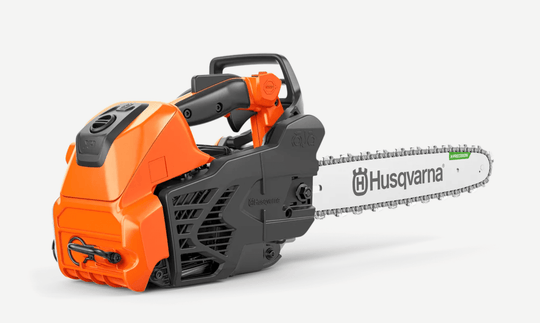 Husqvarna T540 XP Mark III 39.1cc Top Handle Chainsaw 12", Side View. 