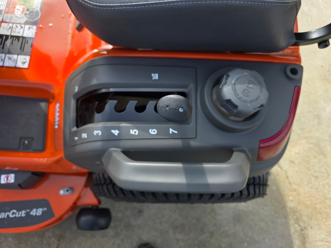 Husqvarna TS 348XD 48" Garden Tractor 24 HP Kawasaki (Scratch and Dent) deck control view picture 