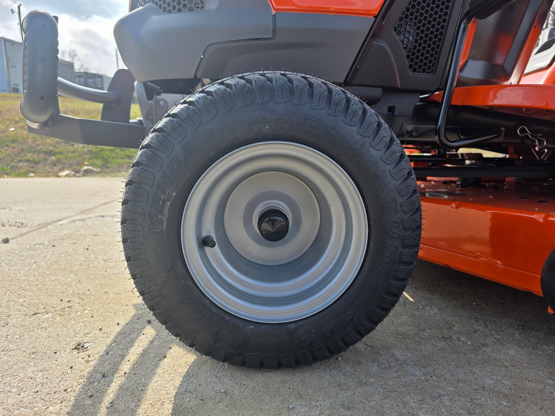 Husqvarna TS 348XD 48" Garden Tractor 24 HP Kawasaki (Scratch and Dent) front wheel view picture 