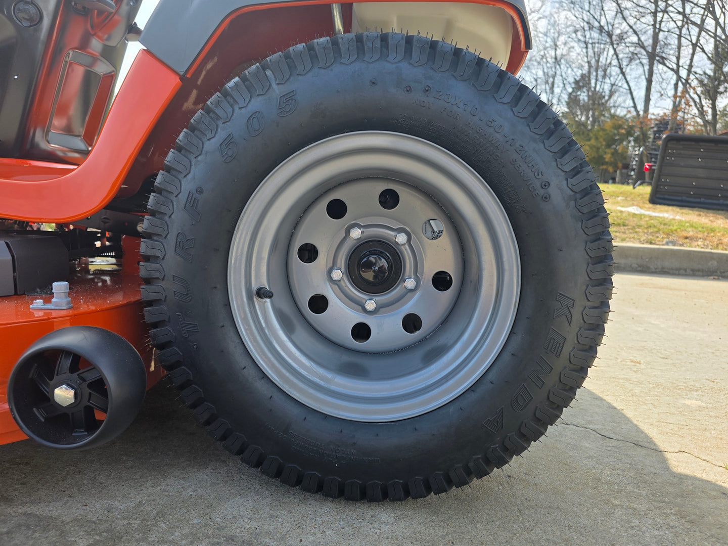 Husqvarna TS 348XD 48" Garden Tractor 24 HP Kawasaki (Scratch and Dent) back wheel view picture 