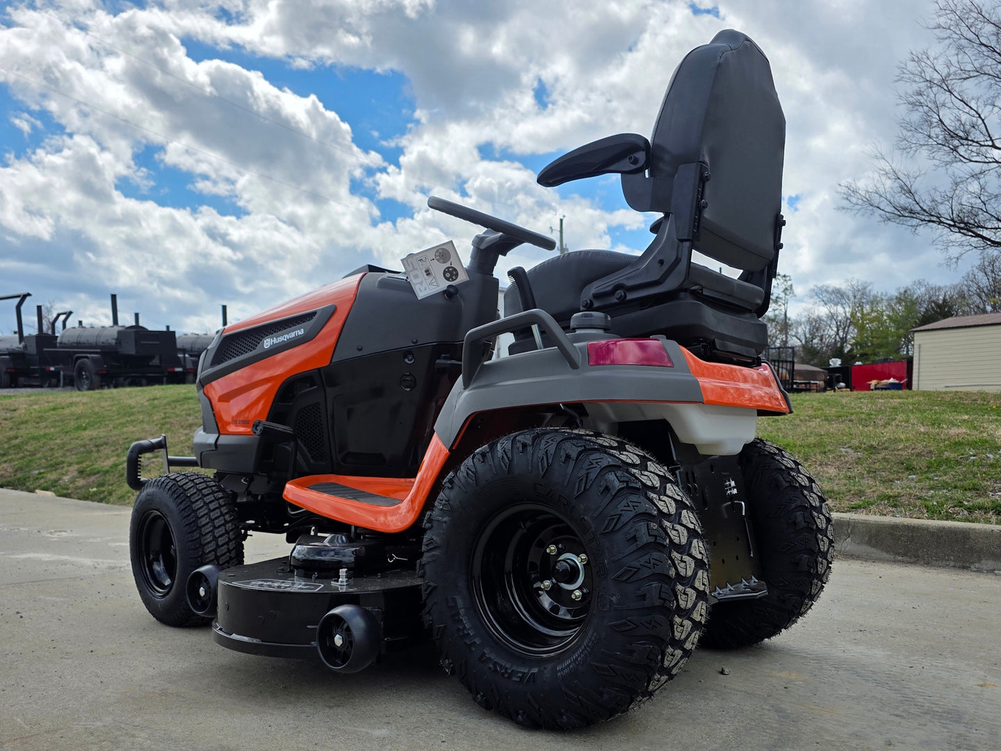 Husqvarna TS 375XD 54" Lawn Tractor – 24HP Kawasaki V-Twin Engine Rear left angle picture