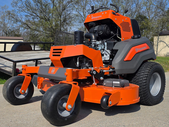 Husqvarna V554X Stand-On Zero Turn Mower Front right angle picture 