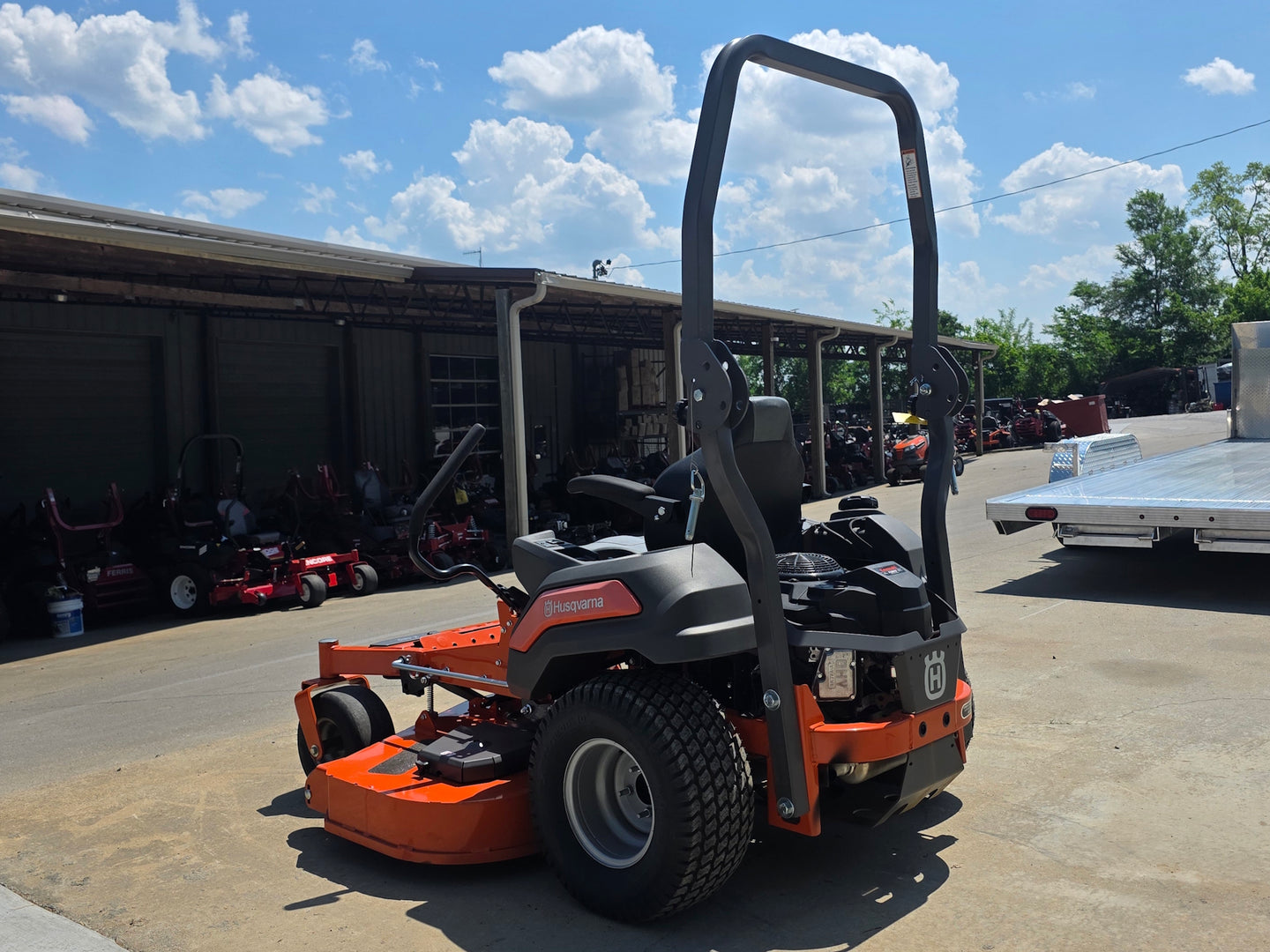 Husqvarna Z460 60" Zero Turn Mower 23HP KAW +Bonus 522L Trimmer (Scratch and Dent) (Copy) Back left-angle picture 