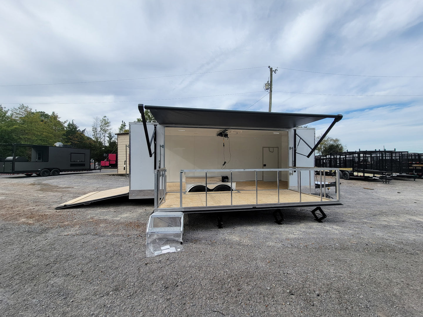 8.5' X 24' White Custom Stage Trailer Showcase Event Marketing - SLE Equipment - 16